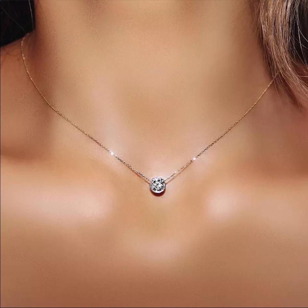 Solataire Cubic Zirconia Necklace
